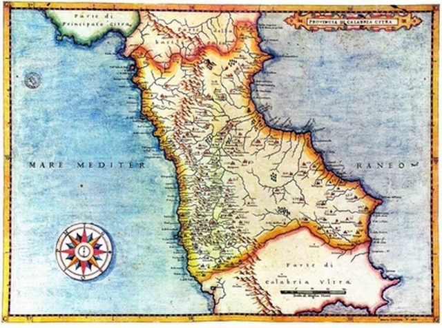 Poster Stampa Calabria Citra Cartaro Cosenza poster riproduzione 32×45 anno 1613 022 - immagine 2