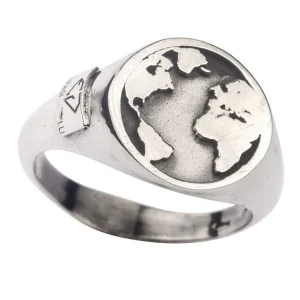 Anello Uomo “Mappamondo” 13 Argento 925 interamente lavorati a mano 13