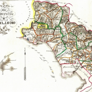 Poster Stampa Terra di Lavoro 1856 De Sanctis Regno Due Sicilie Poster 32×45 Cartografia