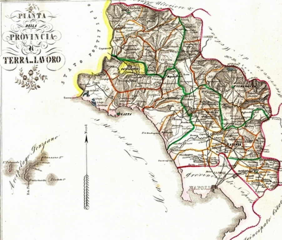 Poster Stampa Terra di Lavoro 1856 De Sanctis Regno Due Sicilie Poster 32×45 Cartografia - immagine 2
