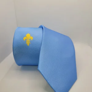 CRAVATTA REGNO DELLE DUE SICILIE  CON GIGLIO RICAMATO AZZURRA BOTTEGA