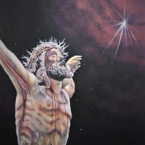 Quadro “Cristus in croce” – 40×50 cm Acrilico su Tela (Spedizione Gratuita) Pezzo Unico