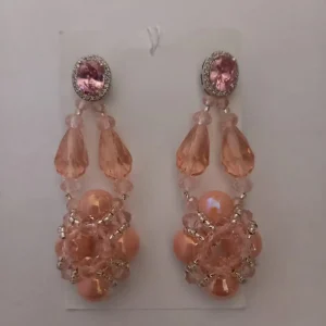 COPPIA DI ORECCHINI PENDENTI ROSA