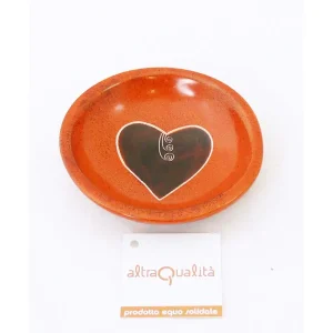 Ciotola 10cm arancio/marron con cuore
