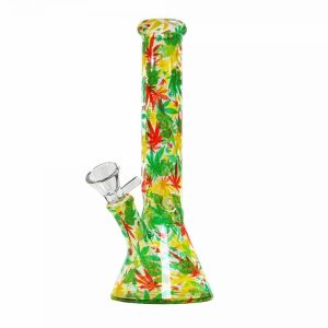 Glass Bong Rasta Leaves 26 cm