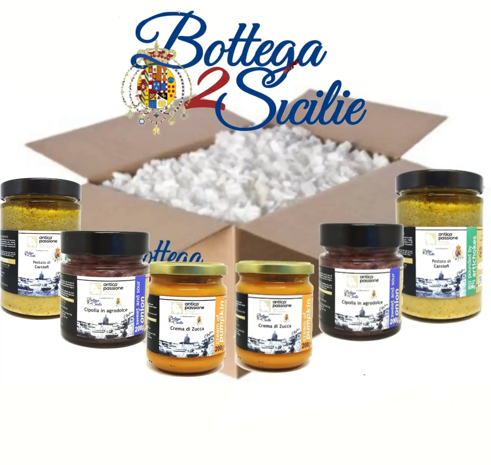 PACCO MIX da 6 Barattoli ORTAGGI Pacco da giù Campania felix (Zucca, Carciofi, Cipolla) - immagine 2