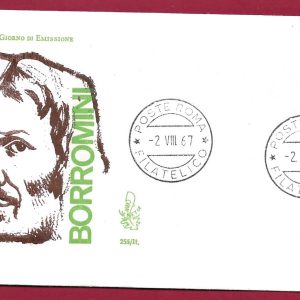 BUSTA prima emissione ITALIA 1967 usata ” BORROMINI ” € 0.80