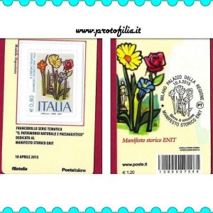 TESSERA FILATELICA ITALIA 2015 nuova ” MANIFESTO ENIT ” € 3,00