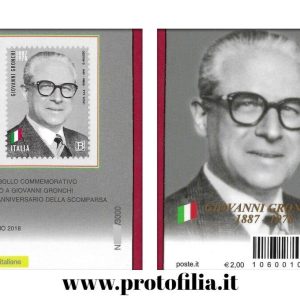 TESSERA FILATELICA ITALIA 2018 nuova ” GIOVANNI GRONCHI ” €4,00