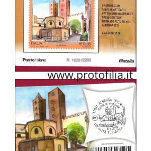 TESSERA FILATELICA ITALIA 2016 nuova ” TURISTICA: ALBENGA (SV)” € 3,50