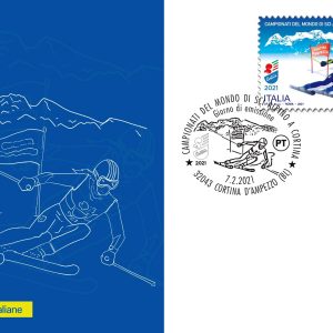 CARTOLINA FILATELICA ITALIA 2021 NUOVA ” Campionato SCI ALPINO a CORTINA” €4,00
