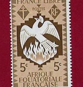 FRANCOBOLLO AFRICA EQUATORIALE FRANCESE 1941 ” Phoenix” NUOVO MLH YT141 € 0.20