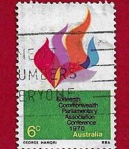 Francobollo AUSTRALIA 1970 YT 420  usato ” 16° anniversario della Conferenza Parlamentare delle Nazioni del Commonwealth ” € 0.20