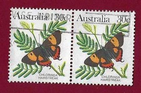Francobollo AUSTRALIA 1983 YT 829  usato  ” Farfalle ” € 0,40