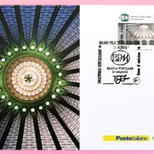 CARTOLINA FILATELICA ITALIA 2015 NUOVA ” BANCA POPOLARE DI MILANO ” € 3.00