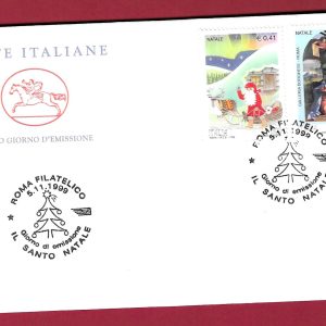 BUSTA prima emissione ITALIA 1999 usata ”  IL SANTO NATALE ” € 1.00