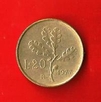 ITALIA – ITALY 1977  20 Lire KM97.2 €1.00 Circulated