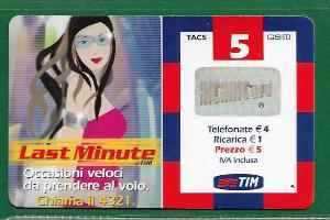 SCHEDE TELEFONICHE – RICARICARD TIM – Serie Last Minute € 5.00 n. LM4-P Scad. Lug. 2004 usata € 0.49