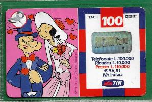 SCHEDE TELEFONICHE – RICARICARD TIM – Serie Fumetti – L.100.000 n.31-M  Scad. Set. 2003 usata € 1.20