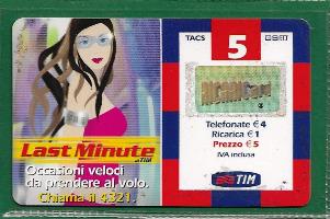 SCHEDE TELEFONICHE – RICARICARD TIM – Serie Last Minute € 5.00 n. LM4-K Scad. Apr. 2008 usata € 0.49