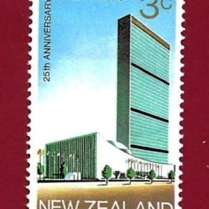 Francobollo NUOVA ZELANDA  1970 YT 504 usato ” 25° anniversario delle Nazioni Unite ”  € 0,20