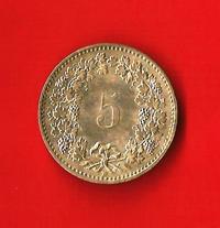 SVIZZERA – SWITZERLAND 1998  5 Rappen Km26C € 1.00 Circulated