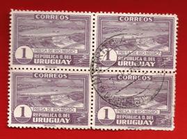 URUGUAY   1937 Michel 565  QUARTINA – QUATRAIN Used € 1.50
