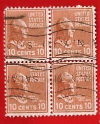 USA – United States of America 1938 YT 380 QUARTINA – QUATRAIN Used € 1.20